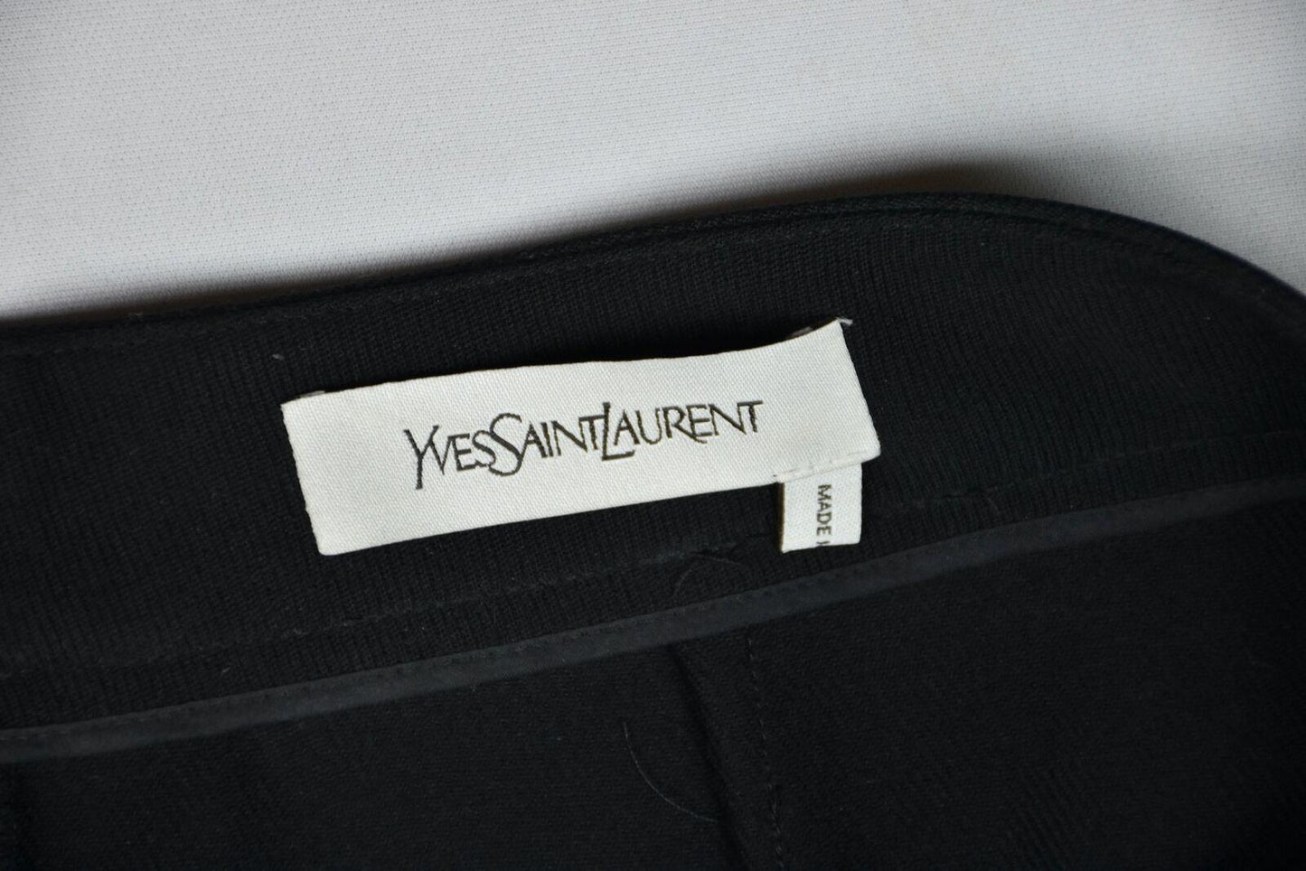 Yves Saint Laurent Women's High Waist Wide Leg Wool Twill Pants Size 40 Mint
