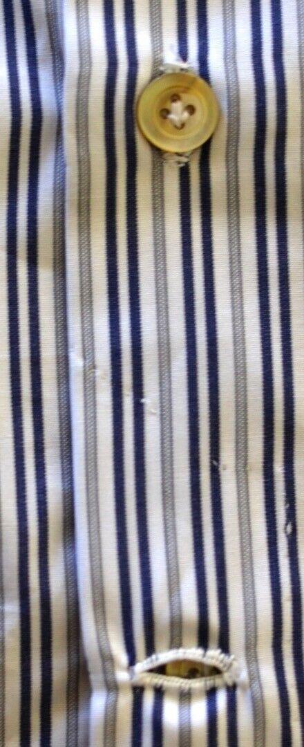 KITON Mens White Multi Stripe French Cuff Slim Dress Shirt Sz 17.5 NEW $600
