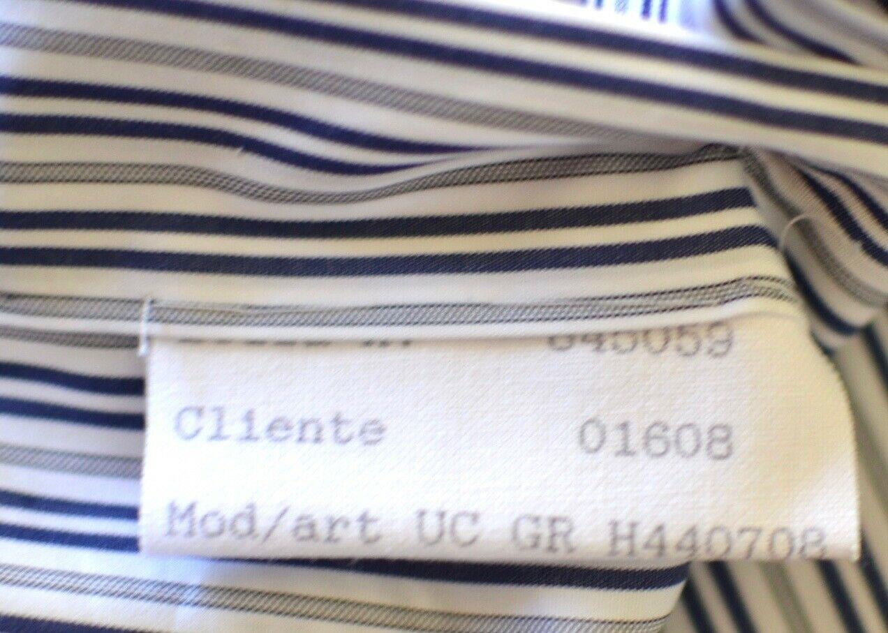 KITON Mens White Multi Stripe French Cuff Slim Dress Shirt Sz 17.5 NEW $600
