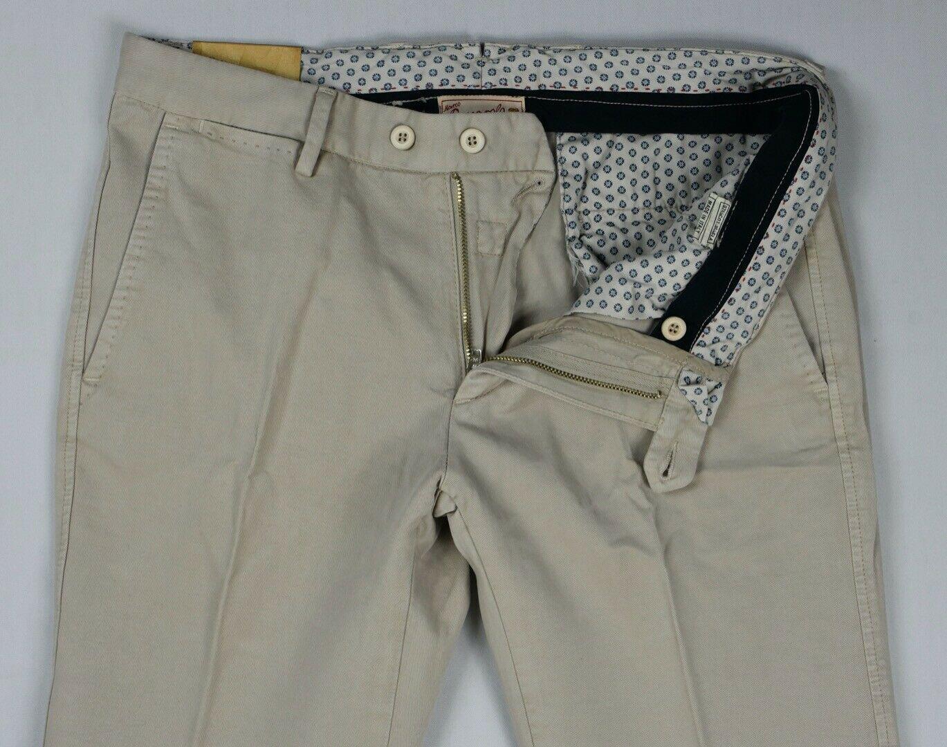 Marco Pescarolo Men's Light Khaki Twill Pants Size 37 New $695