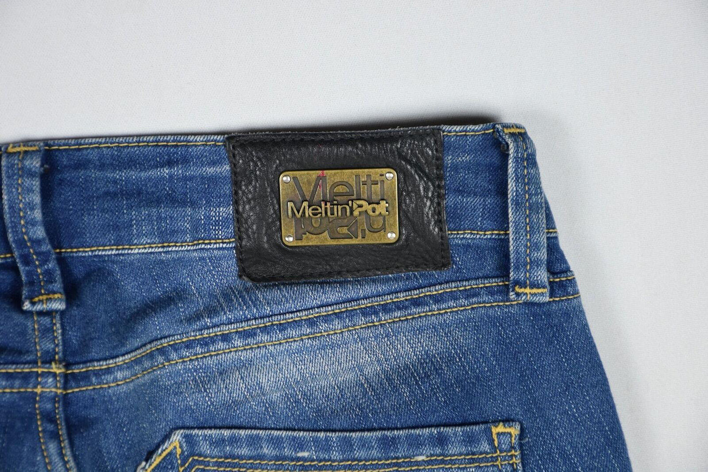 Meltin' Pot Women's Muriel Low Rise Skinny Distressed Jeans Size 27 x 32 Mint