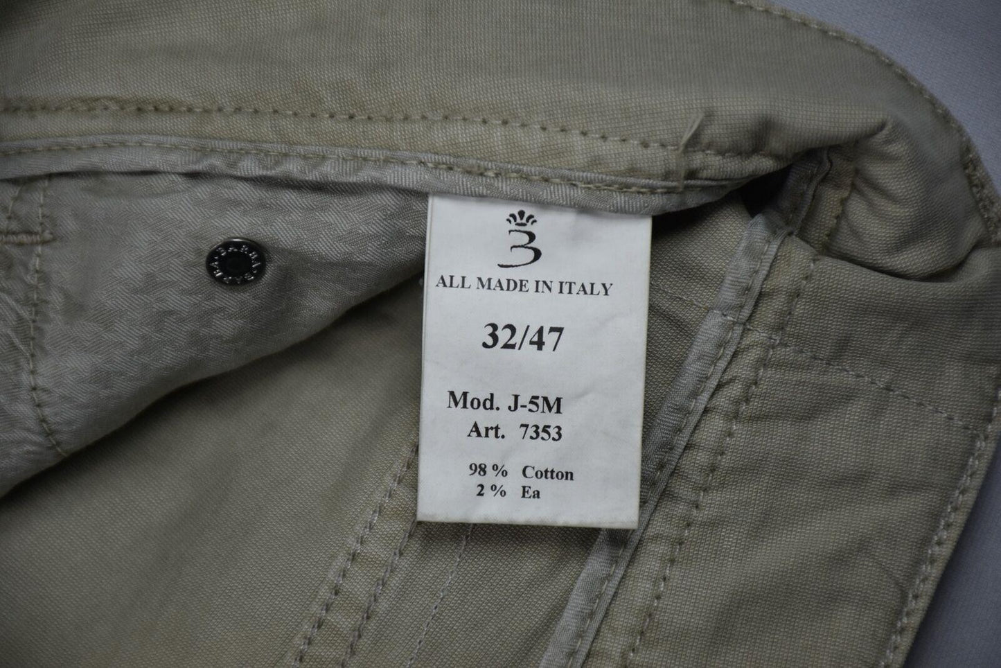Barba Napoli Men's Limited Edition Khaki Jeans Size 32/47 New $325.