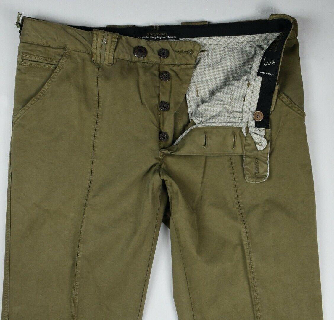 Barba Napoli Men's Olive Chino Pants Size 31/46 New $325.