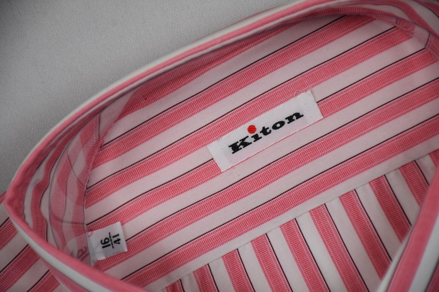 KITON Mens 2018 Handmade Button Collar Dress Shirt Size 16 NEW $750 SKU9-14