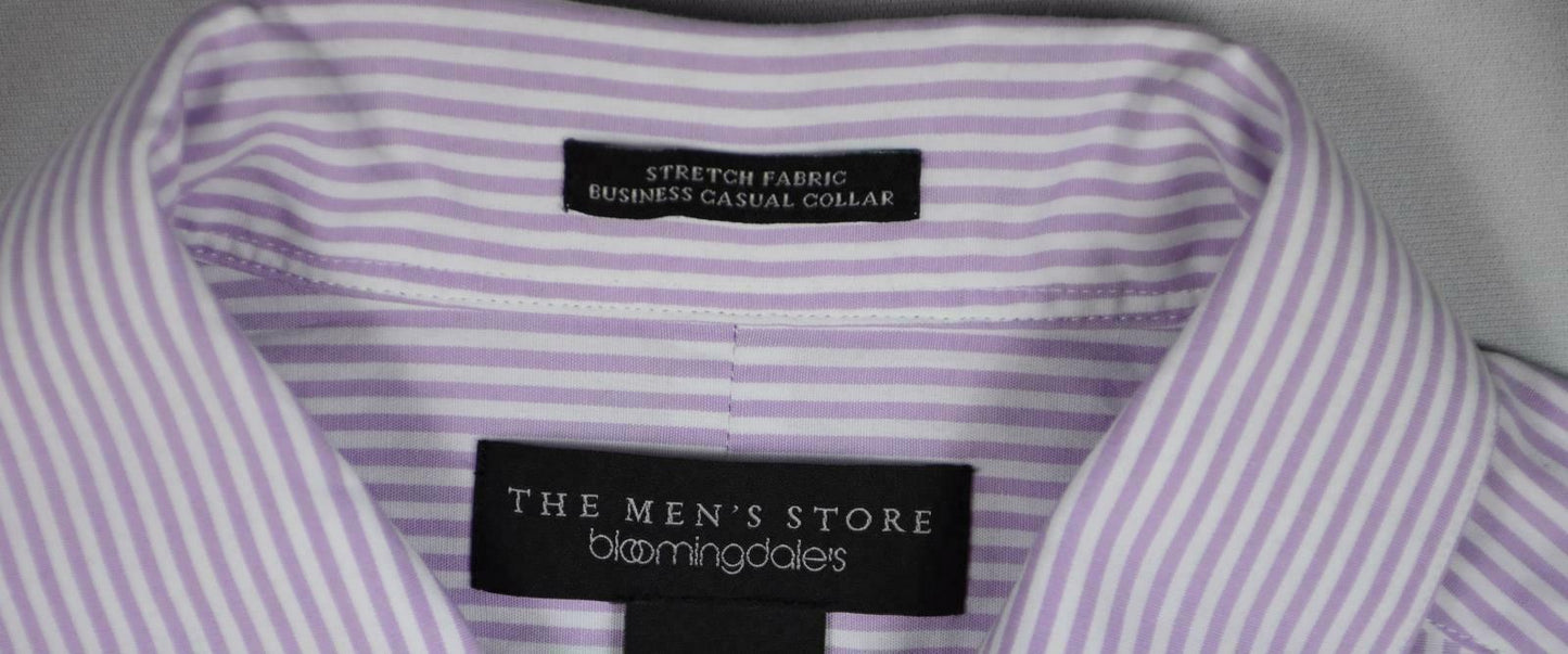 The Men's Store At Bloomingdale's Stripe Purple Shirt Size M New $98 BLM5-6