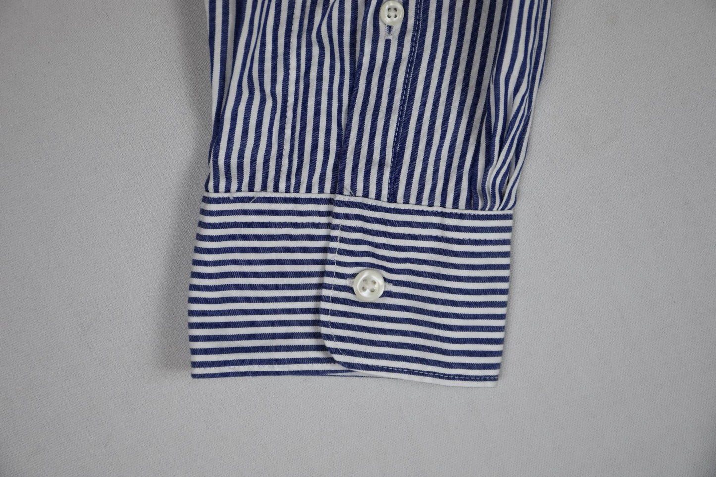 The Men's Store At Bloomingdale's Stripe Navy Stretch Shirt Sz S New $98 BLM8-4