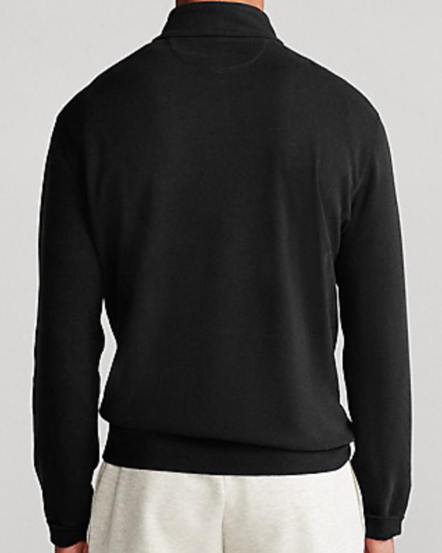POLO RALPH LAUREN Men's Jersey Knit 1/2 Zip Pullover Black Sz S $90 BLM12