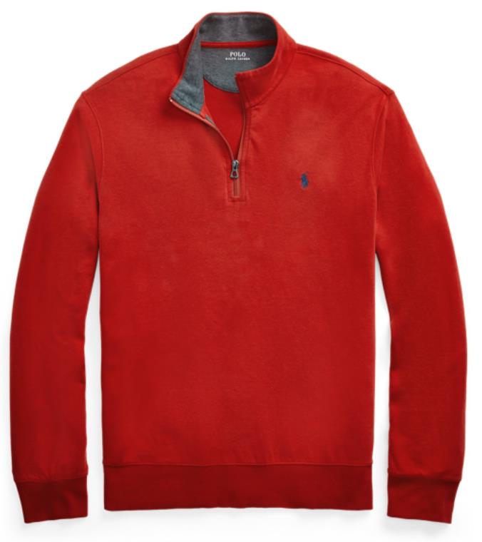 POLO RALPH LAUREN Men's Jersey Knit 1/2 Zip Pullover Red Size S NEW $90