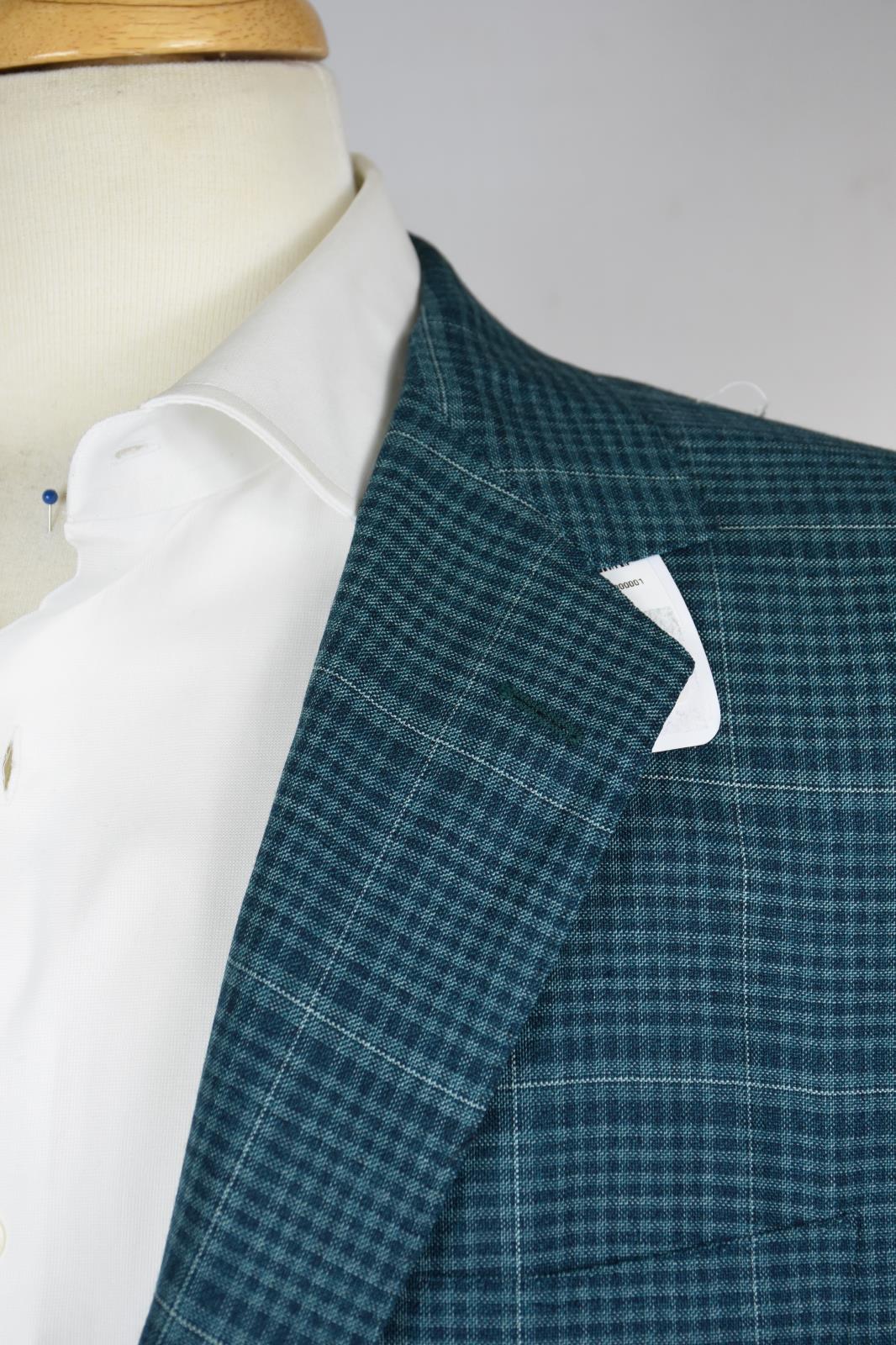 Kired By Kiton Men's Teal 140's Wool Sport Coat Blazer EU 52 / 42 US NEW $3000