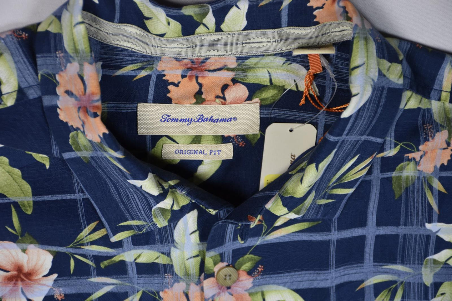 Tommy Bahama Mens Regular Fit Silk Hawaiian Blue Multi Shirt Size L New $118