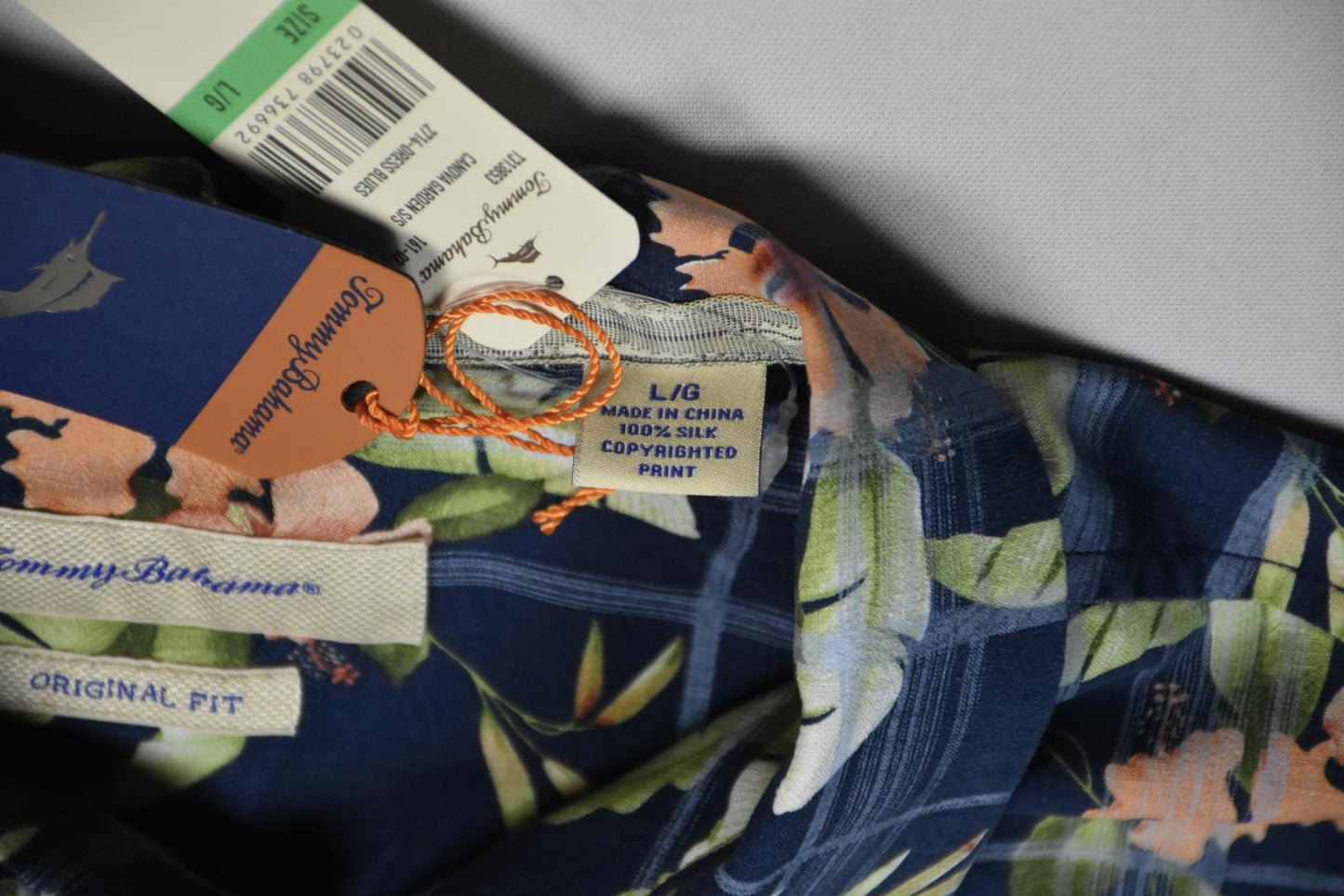 Tommy Bahama Mens Regular Fit Silk Hawaiian Blue Multi Shirt Size L New $118
