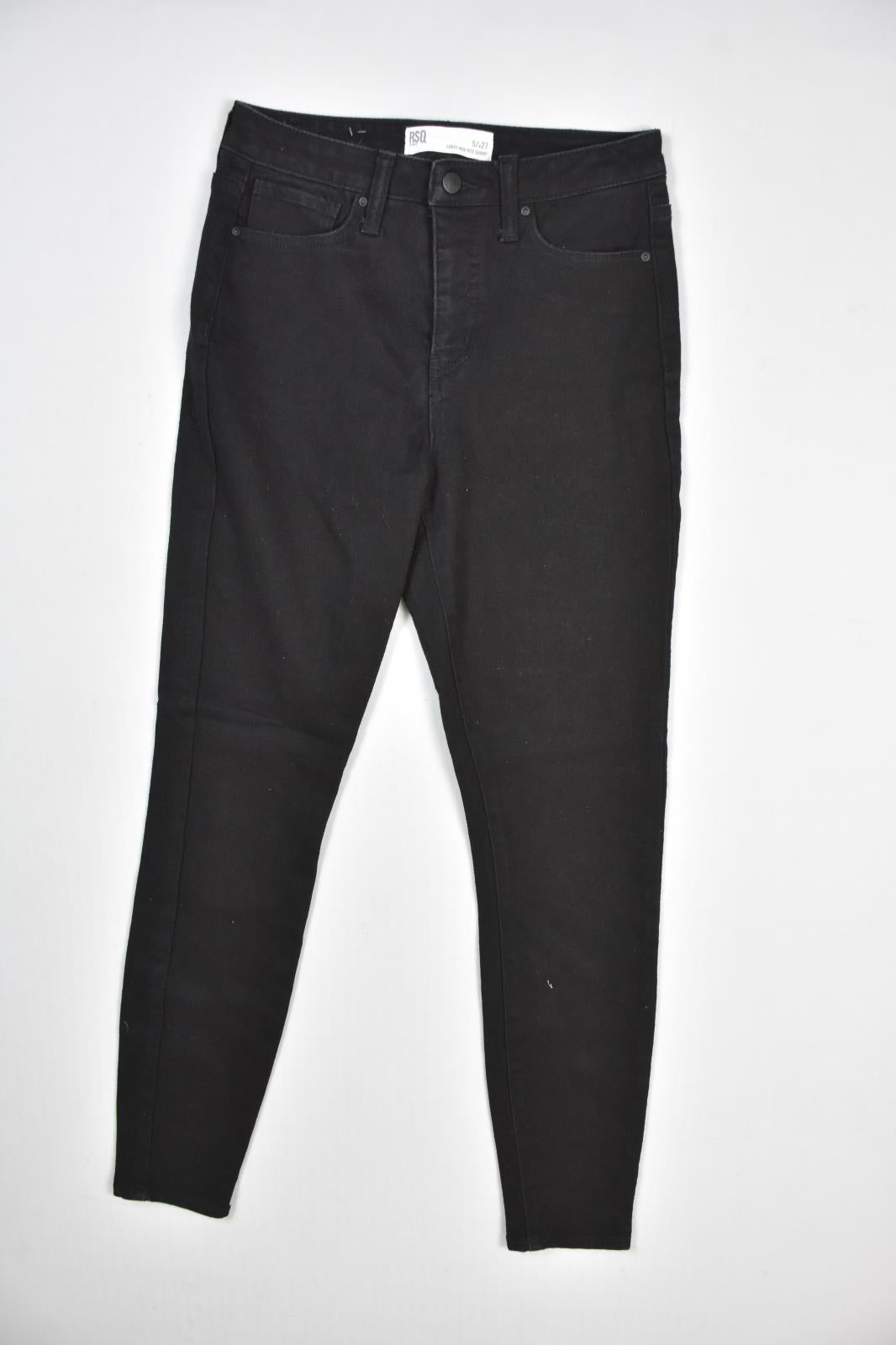 RSQ Womens Curvy High Rise Skinny Jeans Black Denim Size 5/27 New