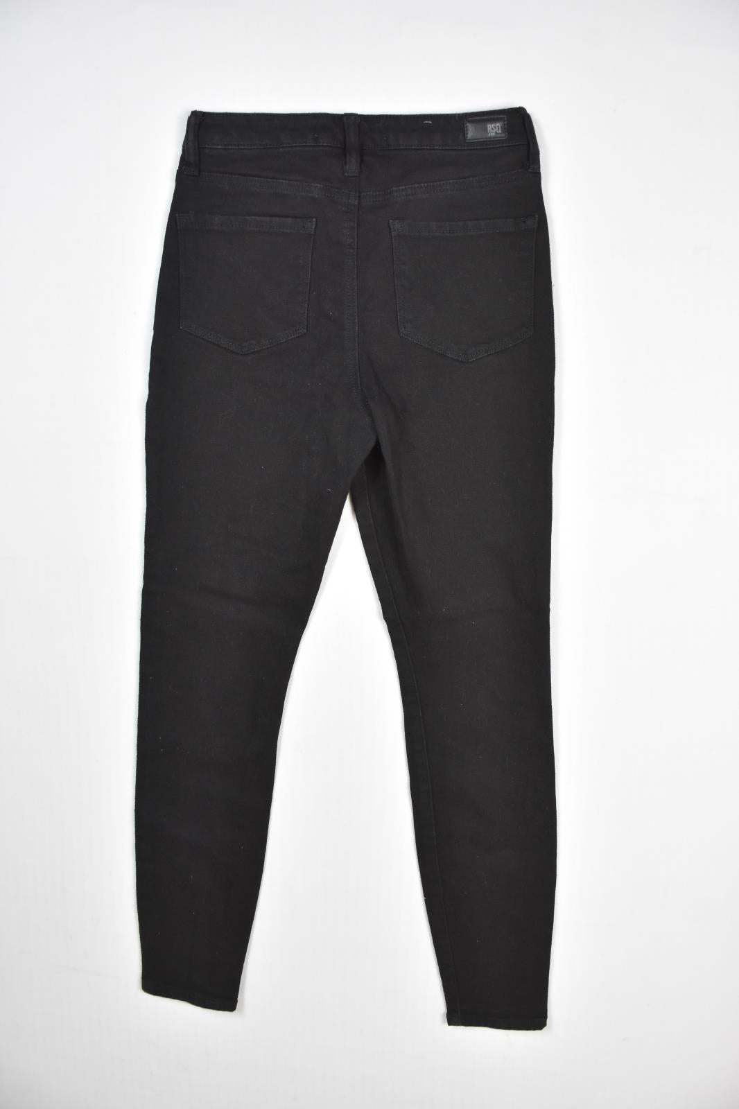 RSQ Womens Curvy High Rise Skinny Jeans Black Denim Size 5/27 New