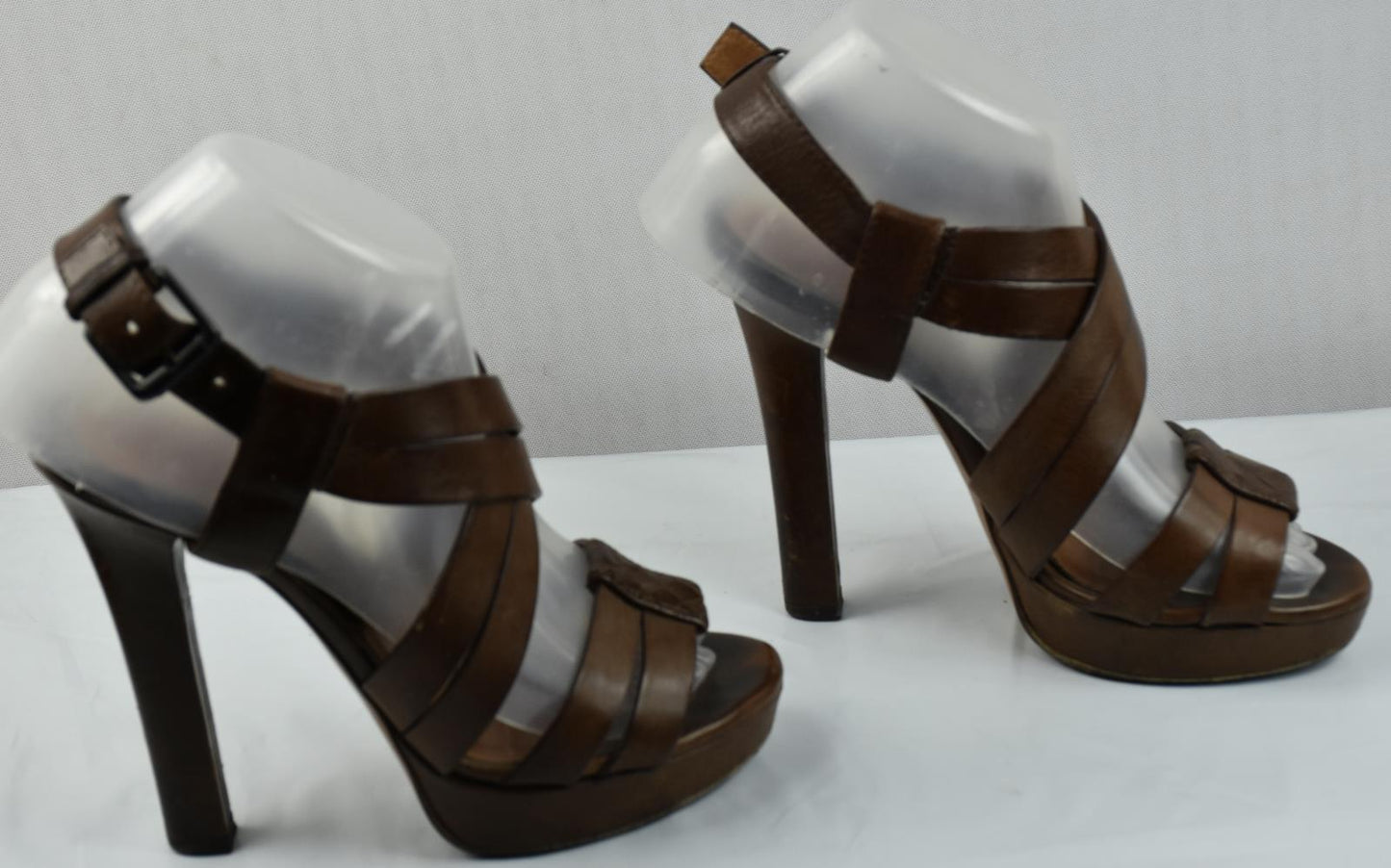 Bottega Veneta Women's Leather Strappy Sandals Brown Shoes Sz 36 = 5.5 US