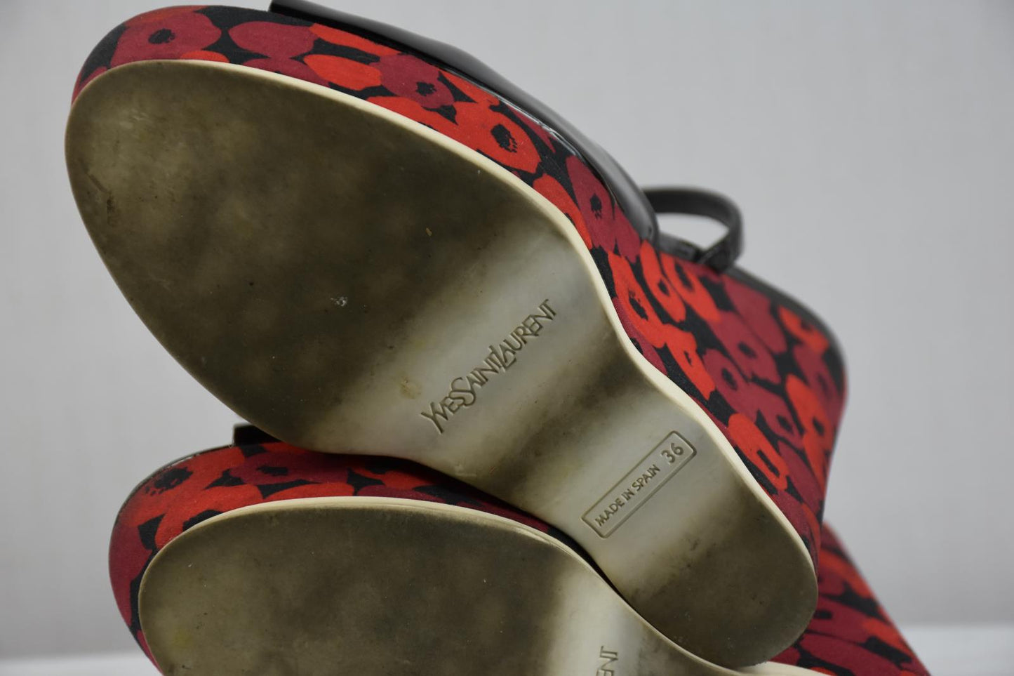 Yves Saint Laurent Women's Wedge Strappy Sandals Heel Shoes Sz 36 = 5.5 US