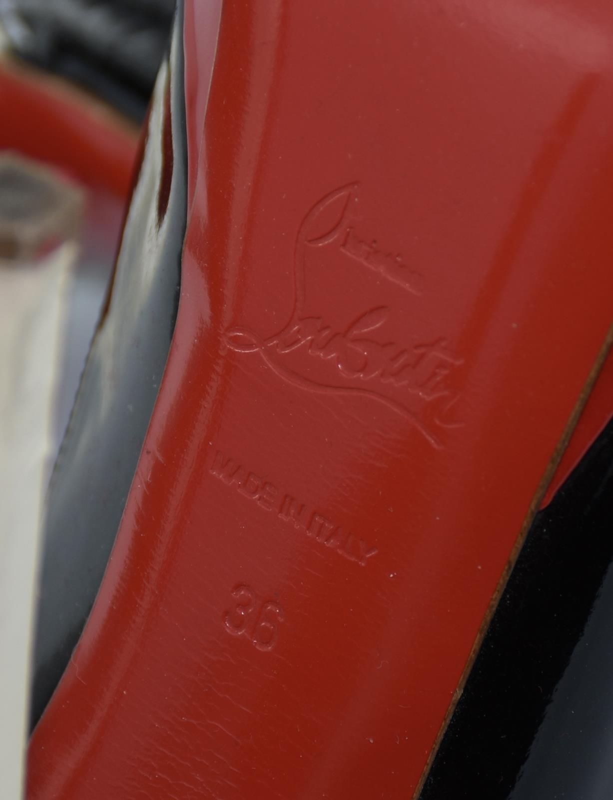 Christian Louboutin Patent Leather Slingback Lady Peep Toe Sandals Shoe 36- 6 US