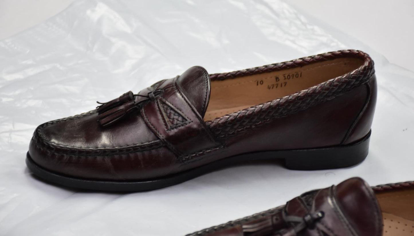 Allen Edmonds Men's 10 B Maxfield Tassel Loafer Leather Upper and Sole Chili