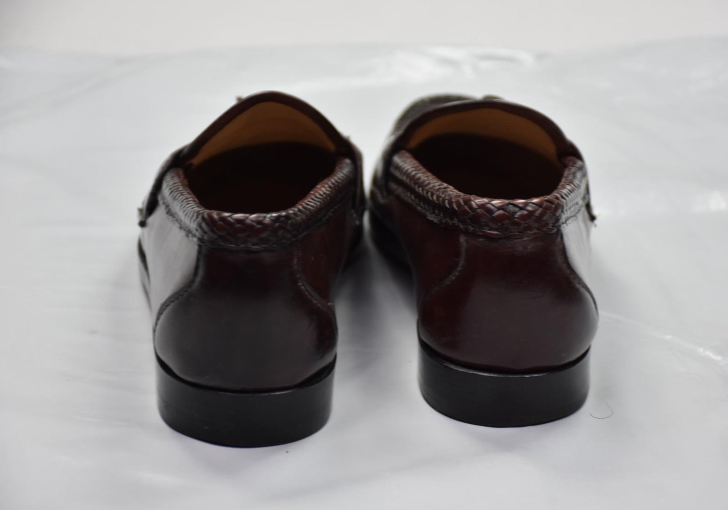 Allen Edmonds Men's 10 B Maxfield Tassel Loafer Leather Upper and Sole Chili