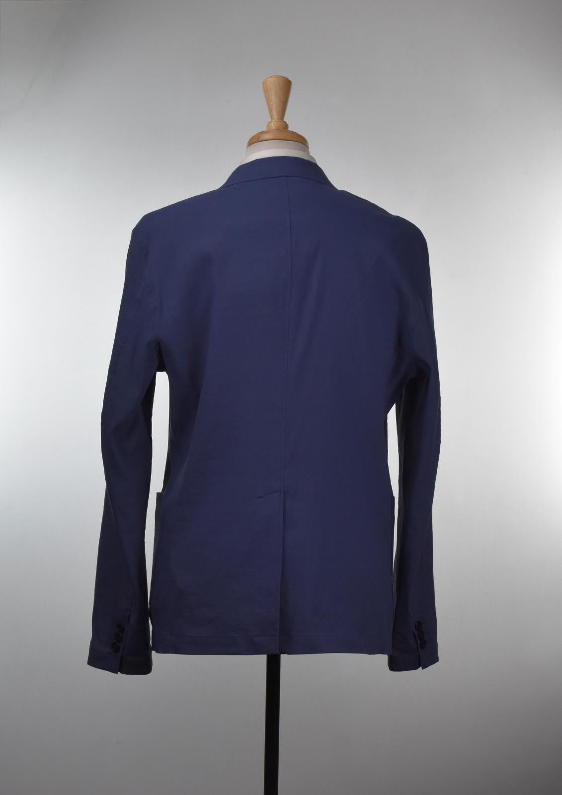 Theory Mens Linen Blend Slim Blazer Blue Clinton Eco Crunch Stretch 44R New $445
