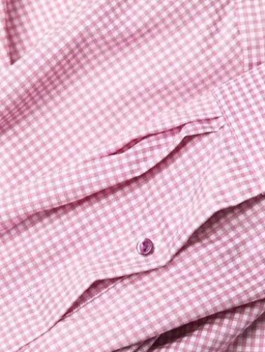 Eton Men's Slim Fit Check-Print Stretch Shirt Pink/Red Size 15 - 38 New $260