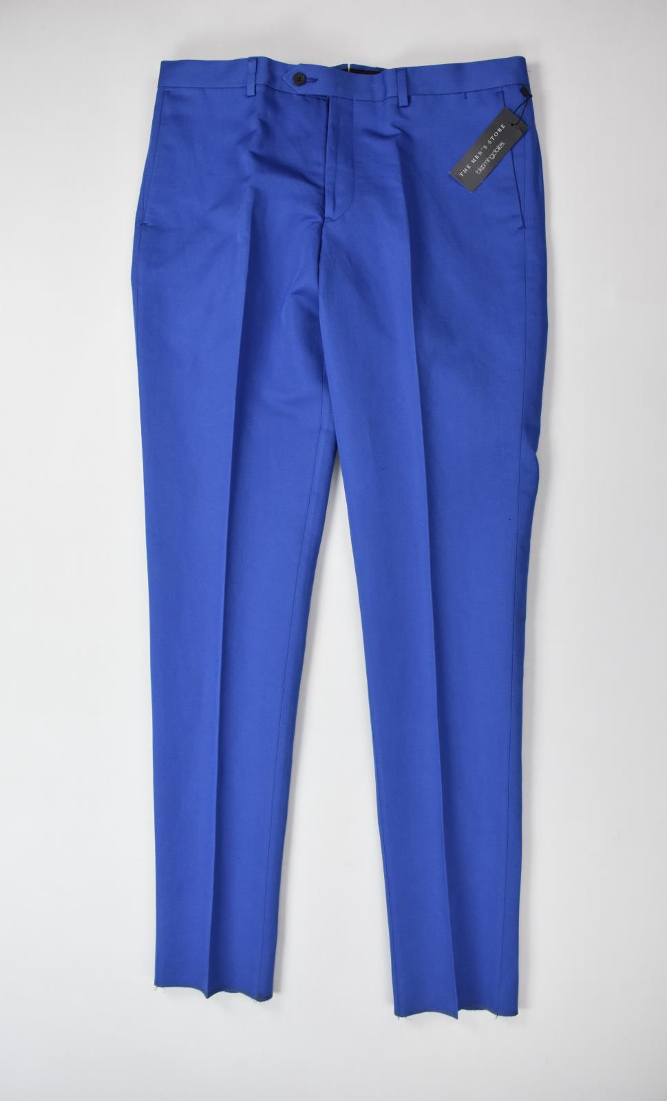 The Mens Store Royal Blue Cotton Linen Pants 34 New $178