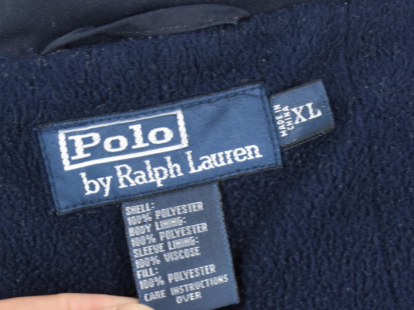 Polo Ralph Lauren Men's Fleece Lined Filled Full Zip Hooded Jacket XL Vintage