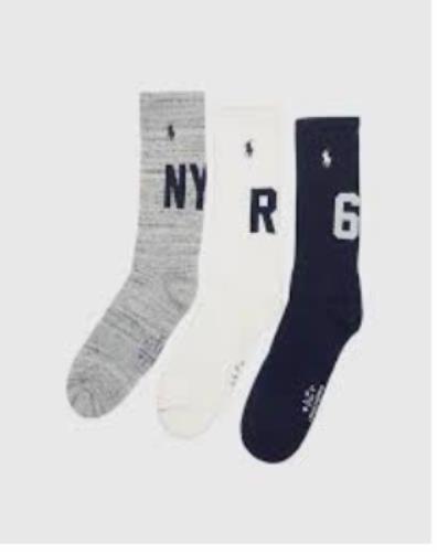 Polo Ralph Lauren Pony Mens Socks 3-Pack Technical Sport 10-13 New $22 821490PK