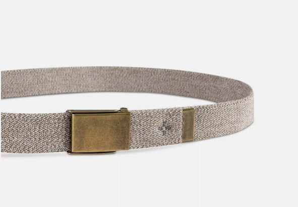 Sun + Stone Stretch Webbing Belt Khaki Sz L New $40 comfortable fit 11SS030002