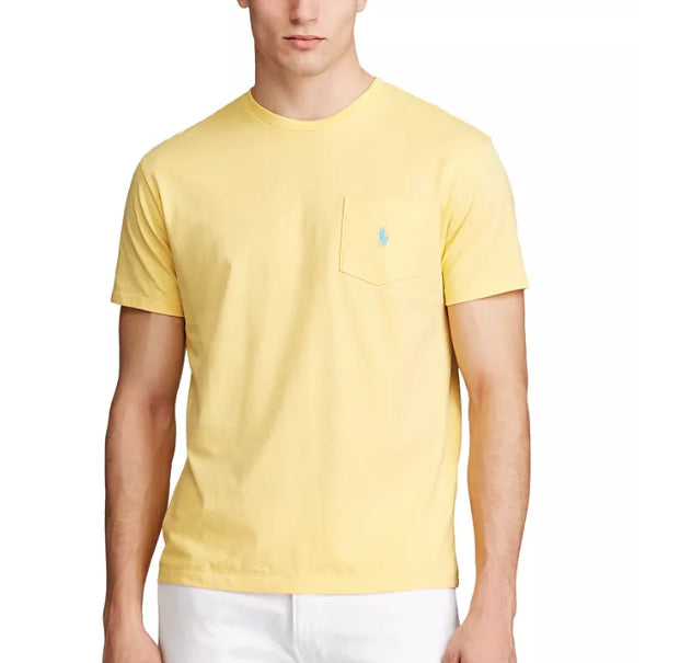 Polo Ralph Lauren Men's Yellow Classic Fit Crew-Neck Pocket T-Shirt Sz S New $55