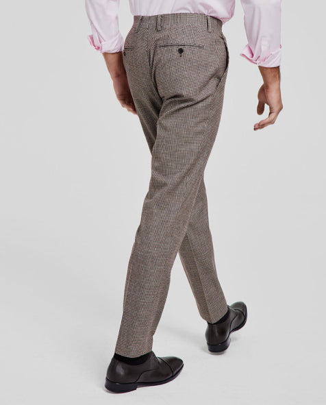 BAR III Men's Burgundy Black Skinny Fit Check Pants 32 X 30 MIONPC5X0064
