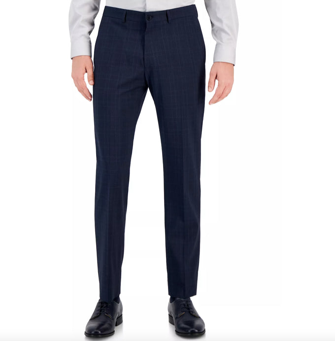 AX Armani Exchange Mens Slim Wool Pants Navy Plaid 36 NEW $220 09P0X00X059920