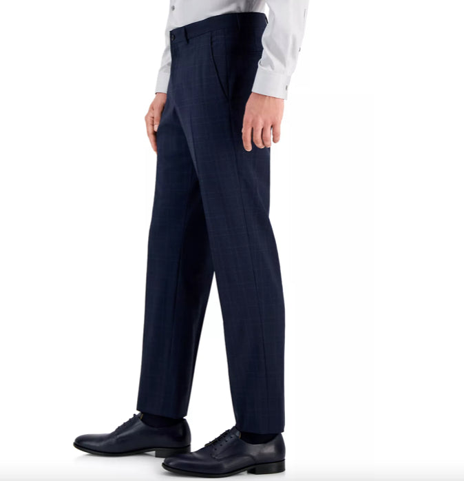 AX Armani Exchange Mens Slim Wool Pants Navy Plaid 36 NEW $220 09P0X00X059920