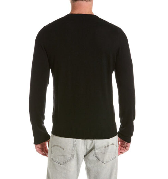 The Men's Store Black V-Neck ExtraFine Merino Wool Sweater M New 100158361MN