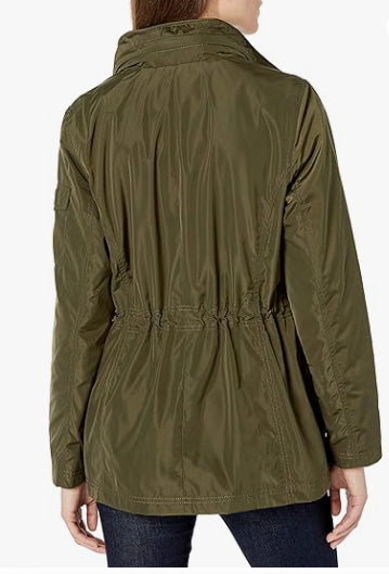 Vince Camuto Women's Hooded Green Rain Coat Jacket M New $150 V10740-ME