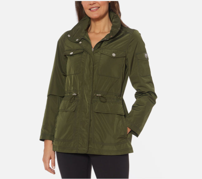 Vince Camuto Women's Hooded Green Rain Coat Jacket M New $150 V10740-ME