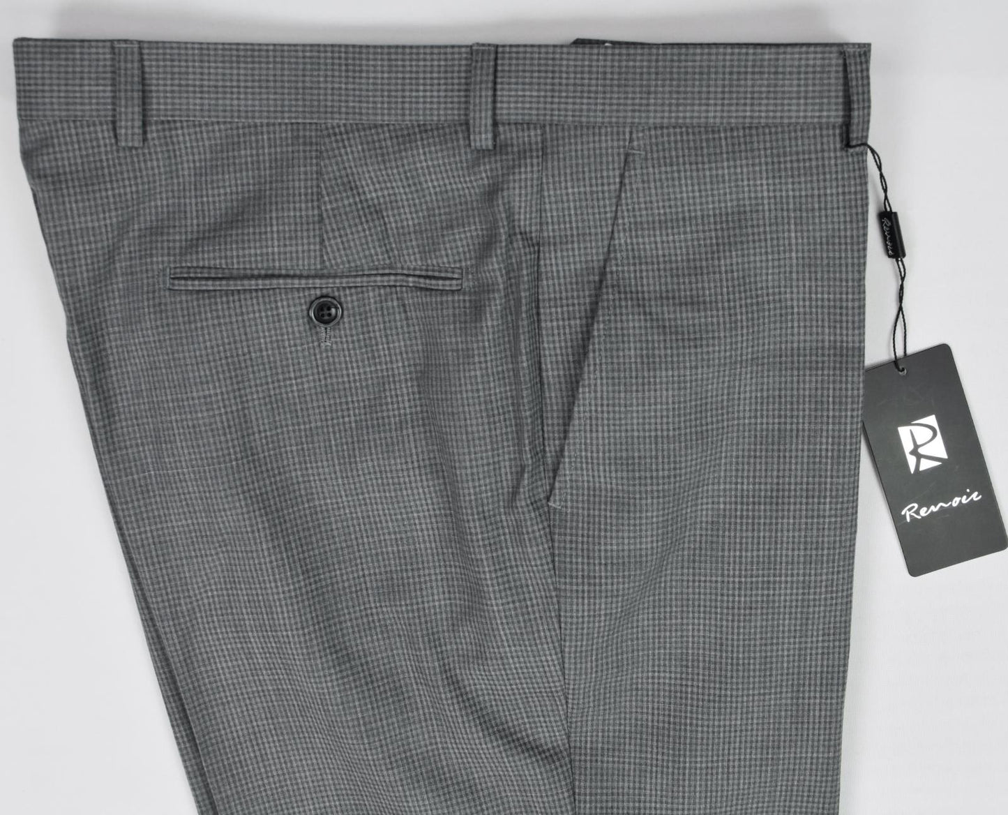 RENOIR MEN'S CLASSIC FIT 100% WOOL PREMIUM PLAID PANTS 36 NEW 556-1