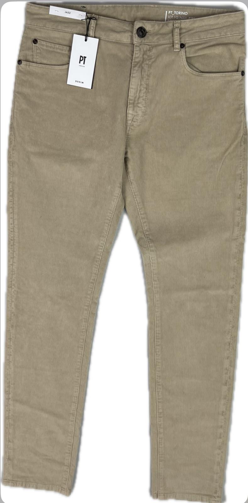 PT Torino Mens 5 Pocket Pants Slim Jazz Tan Corduroy Cotton 32 NEW $395