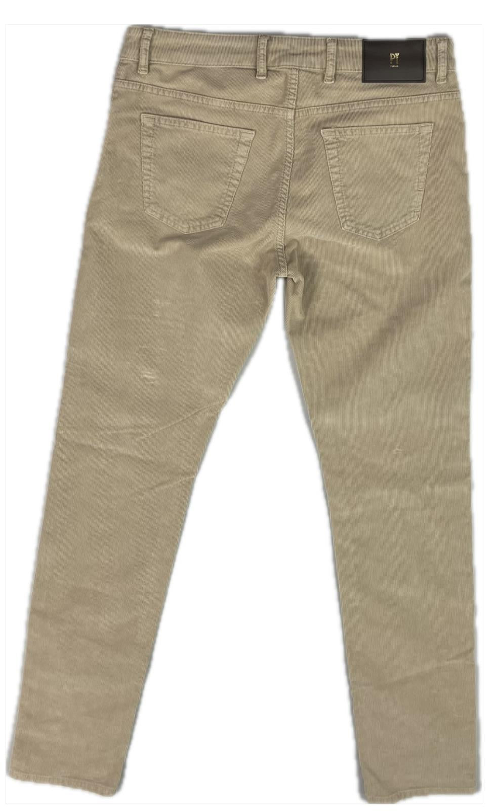 PT Torino Mens 5 Pocket Pants Slim Jazz Tan Corduroy Cotton 32 NEW $395