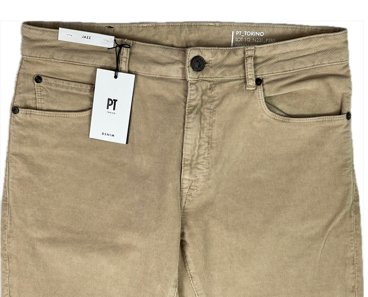 PT Torino Mens 5 Pocket Pants Slim Jazz Tan Corduroy Cotton 32 NEW $395