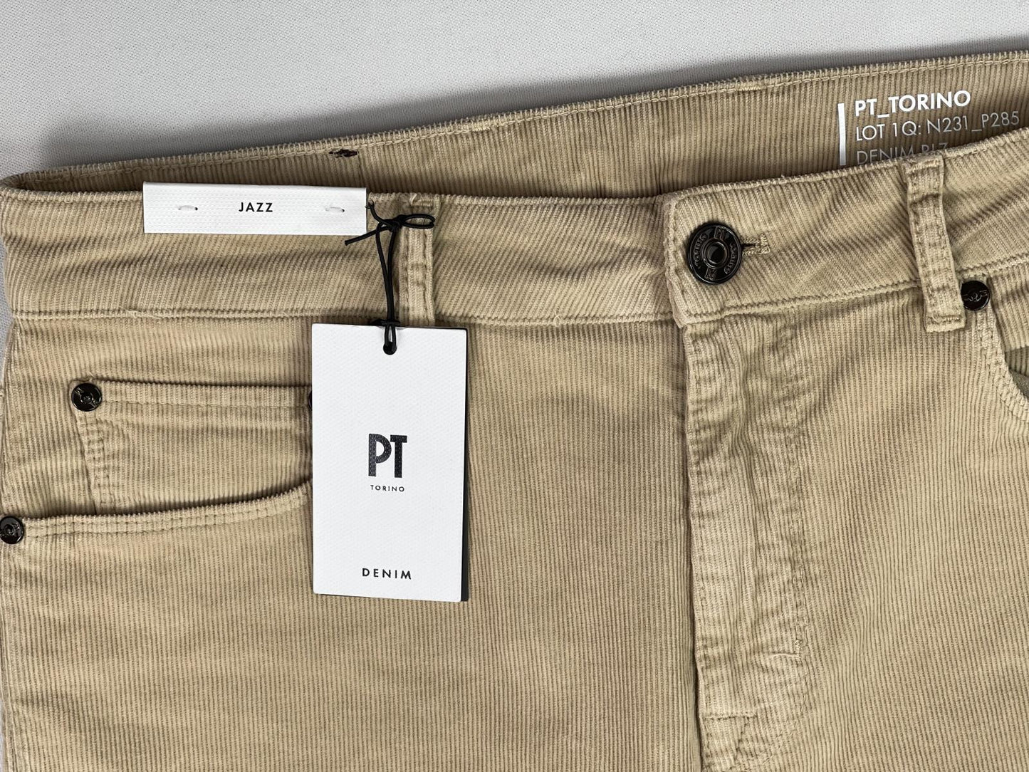 PT Torino Mens 5 Pocket Pants Slim Jazz Tan Corduroy Cotton 32 NEW $395