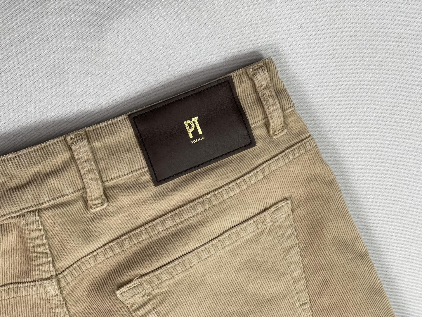 PT Torino Mens 5 Pocket Pants Slim Jazz Tan Corduroy Cotton 32 NEW $395