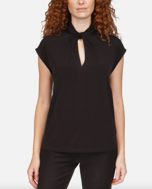 MICHAEL Kors Women's Twist Neck Sleeveless Top Black Shirt S $88 NEW MR350XT03G