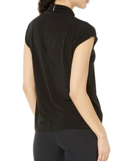 MICHAEL Kors Women's Twist Neck Sleeveless Top Black Shirt S $88 NEW MR350XT03G
