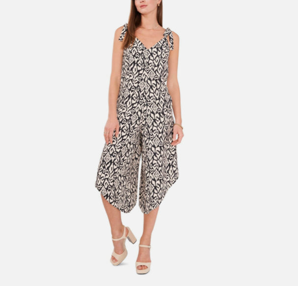 Vince Camuto Women Unlined Tie Strap Waistless Wide Leg Jumpsuit M $90 91322B932