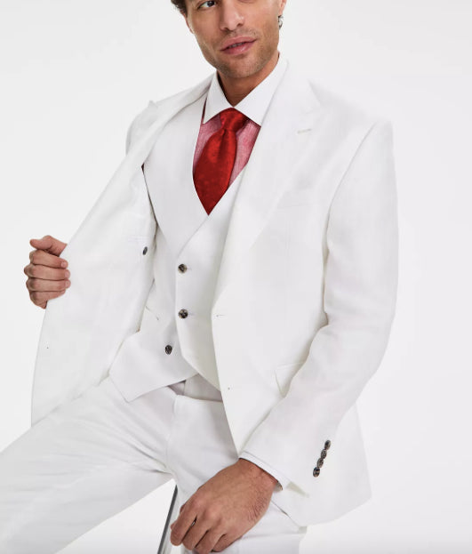 Tayion Collection Men Classic-Fit Linen Suit Jacket Herringbone 44R ACON1RNZ0000