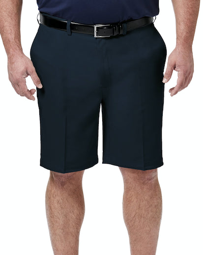 Haggar Mens Big & Tall Cool 18 Pro Navy 10" Inseam Short 48 W NEW $60 HS90438
