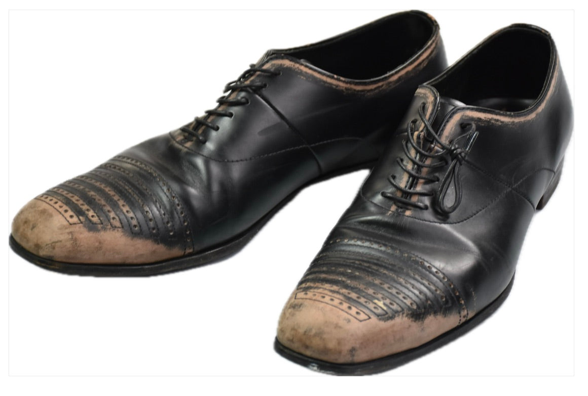 Prada Men's Leather Black Shoes US 8 IT 40.5 - 7 UK 2E2235 TRAPPEUR VINTAGE