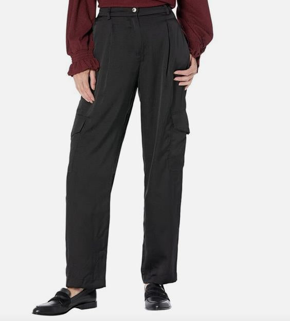 Michael Kors Womens Satin Cargo Pants Black Size 8 NEW $115 MF230DQ4LW