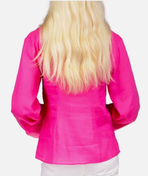 MICHAEL KORS Women Pink Unlined Tie Front Split Button Up Top XL $110 MR340G54M5