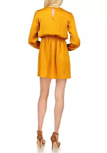 Michael Kors Women's Blouson Sleeve Satin Flounce Dress M NEW $140 Damaged
